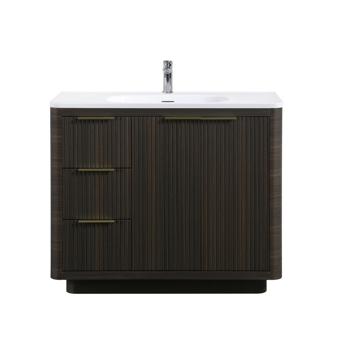 BAI Imola 40-inch Freestanding Bathroom Vanity with Gloss White Sink