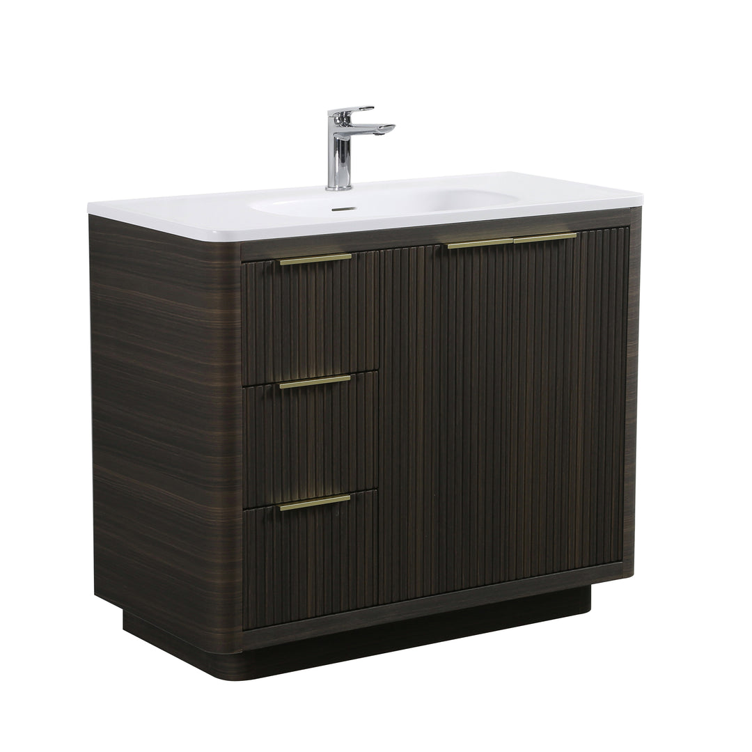 BAI Imola 40-inch Freestanding Bathroom Vanity with Gloss White Sink