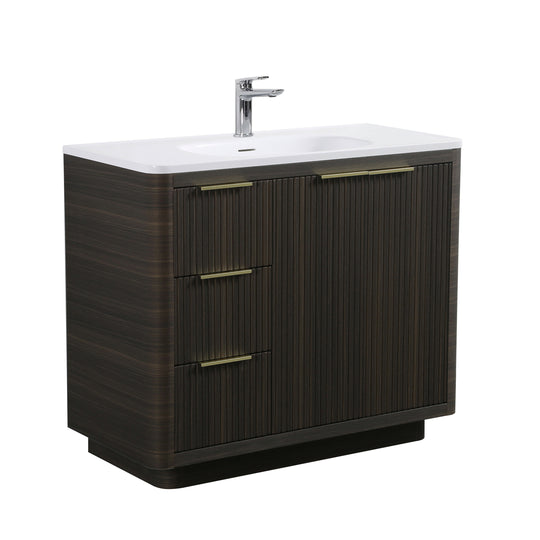 BAI Imola 40-inch Freestanding Bathroom Vanity with Gloss White Sink