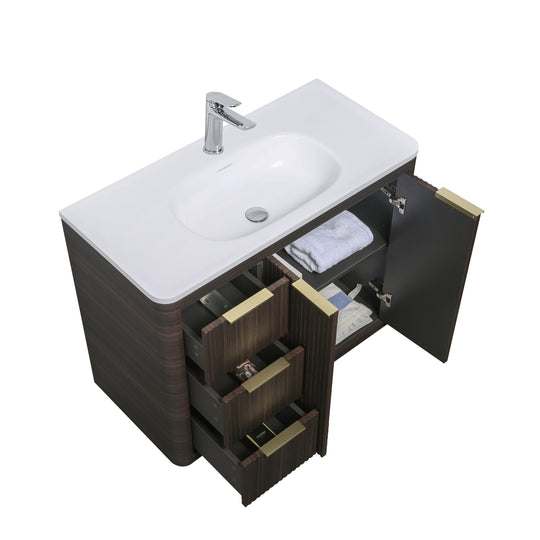 BAI Imola 40-inch Freestanding Bathroom Vanity with Gloss White Sink