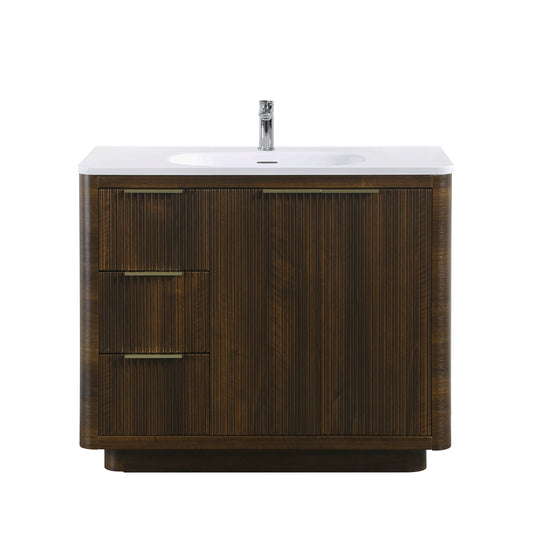 BAI Imola 40-inch Freestanding Bathroom Vanity with Gloss White Sink