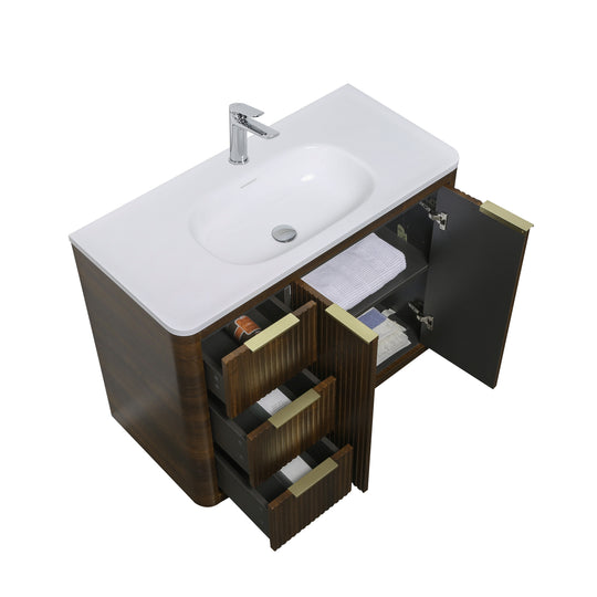 BAI Imola 40-inch Freestanding Bathroom Vanity with Gloss White Sink