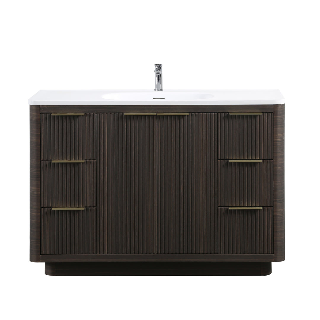BAI Imola 47-inch Freestanding Bathroom Vanity with Gloss White Sink