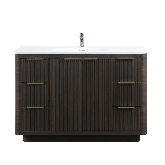 BAI Imola 47-inch Freestanding Bathroom Vanity with Gloss White Sink