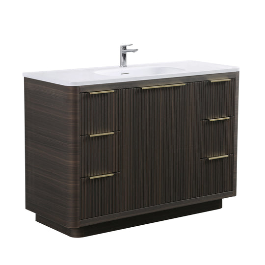 BAI Imola 47-inch Freestanding Bathroom Vanity with Gloss White Sink