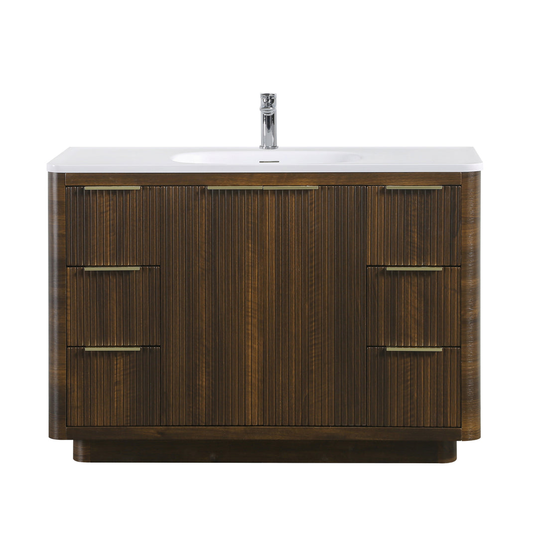 BAI Imola 47-inch Freestanding Bathroom Vanity with Gloss White Sink