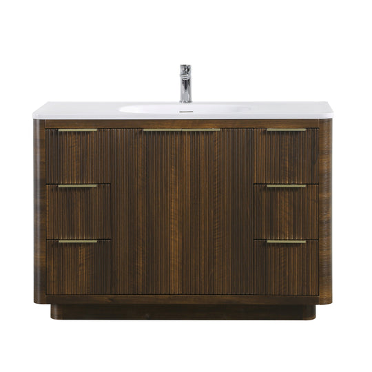 BAI Imola 47-inch Freestanding Bathroom Vanity with Gloss White Sink