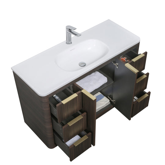 BAI Imola 47-inch Freestanding Bathroom Vanity with Gloss White Sink