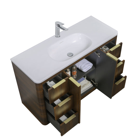 BAI Imola 47-inch Freestanding Bathroom Vanity with Gloss White Sink
