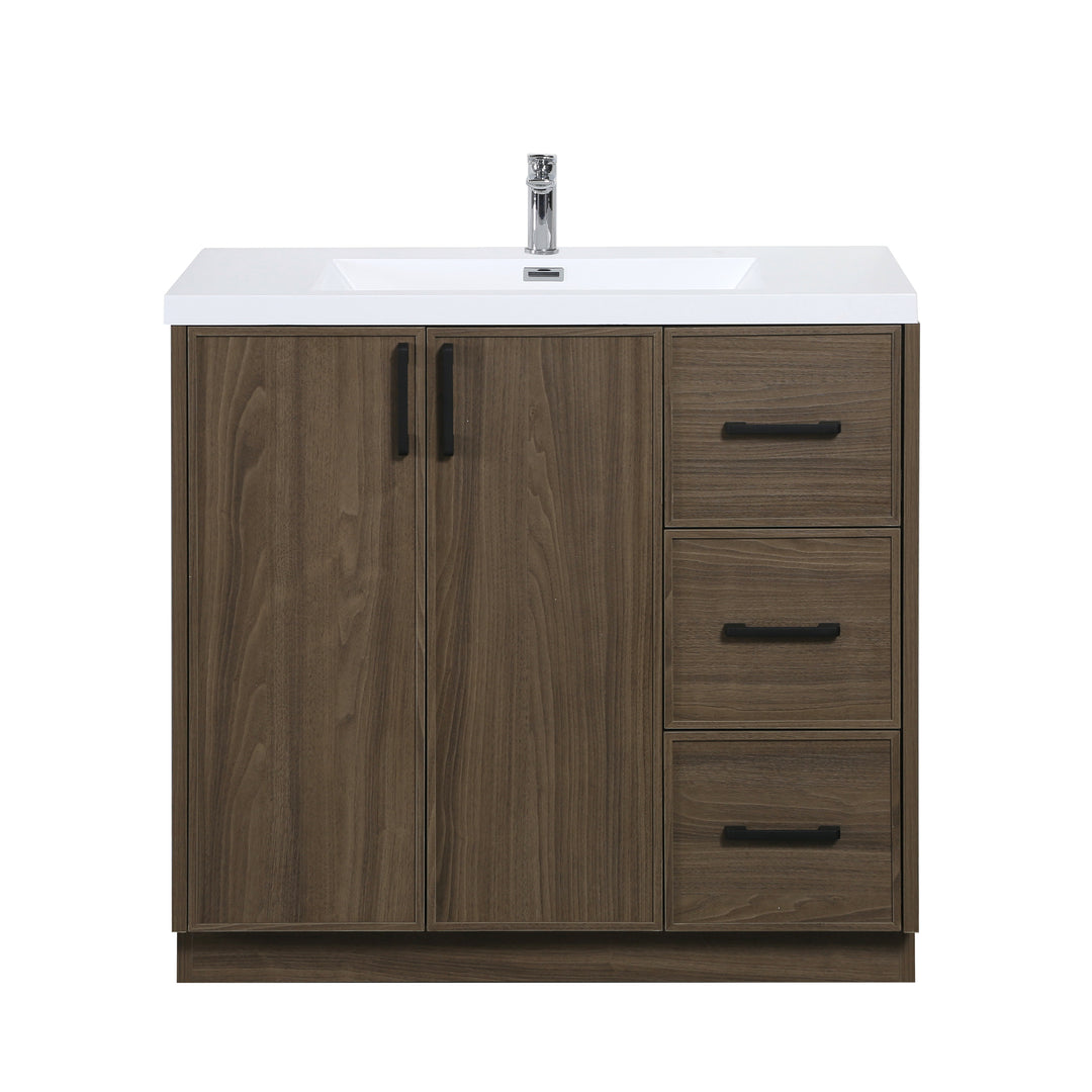 BAI Novo 36-inch Freestanding Bathroom Vanity with Gloss White Sink