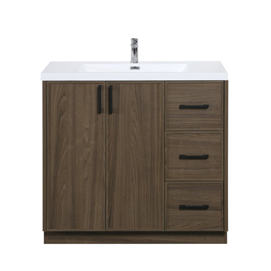 BAI Novo 36-inch Freestanding Bathroom Vanity with Gloss White Sink