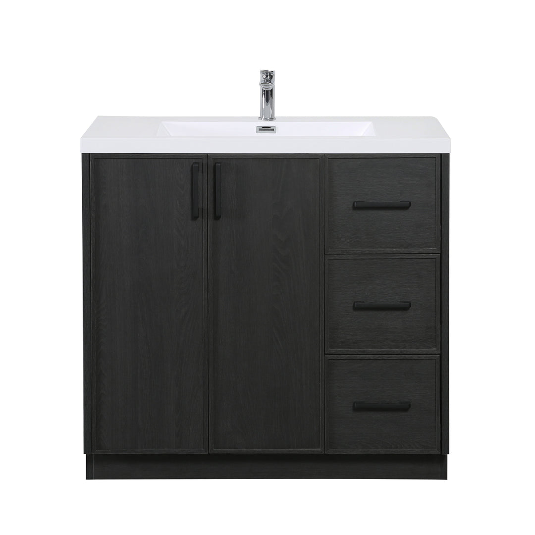 BAI Novo 36-inch Freestanding Bathroom Vanity with Gloss White Sink