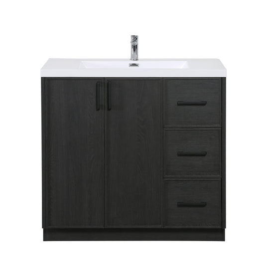 BAI Novo 36-inch Freestanding Bathroom Vanity with Gloss White Sink