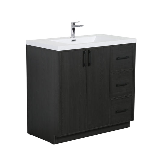 BAI Novo 36-inch Freestanding Bathroom Vanity with Gloss White Sink