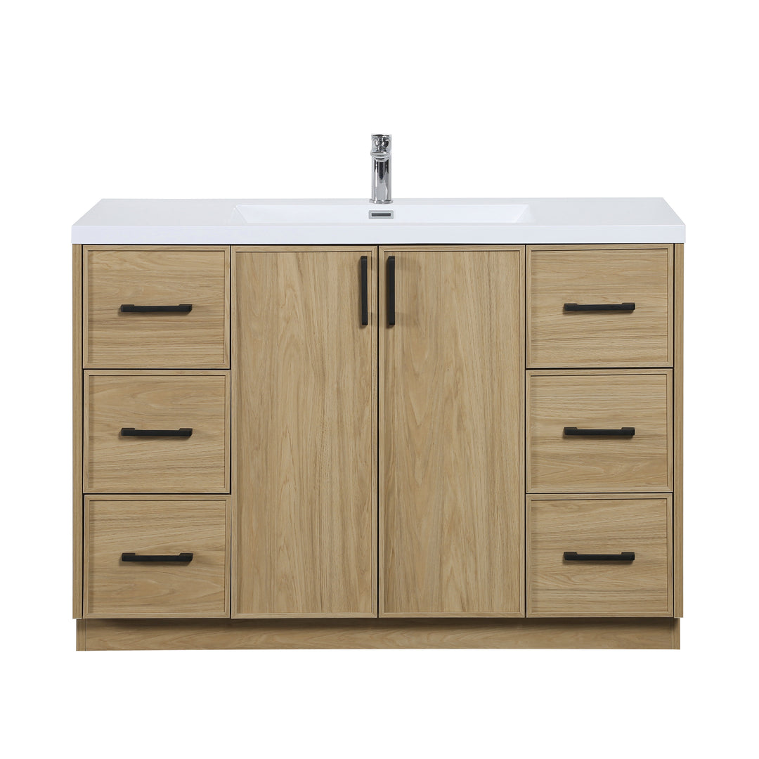 BAI Novo 47-inch Freestanding Bathroom Vanity with Gloss White Sink
