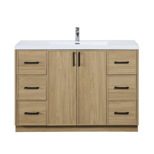 BAI Novo 47-inch Freestanding Bathroom Vanity with Gloss White Sink