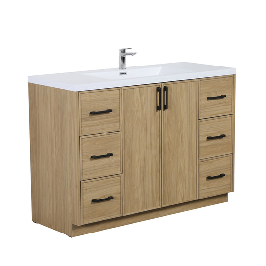 BAI Novo 47-inch Freestanding Bathroom Vanity with Gloss White Sink