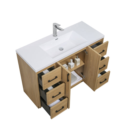 BAI Novo 47-inch Freestanding Bathroom Vanity with Gloss White Sink