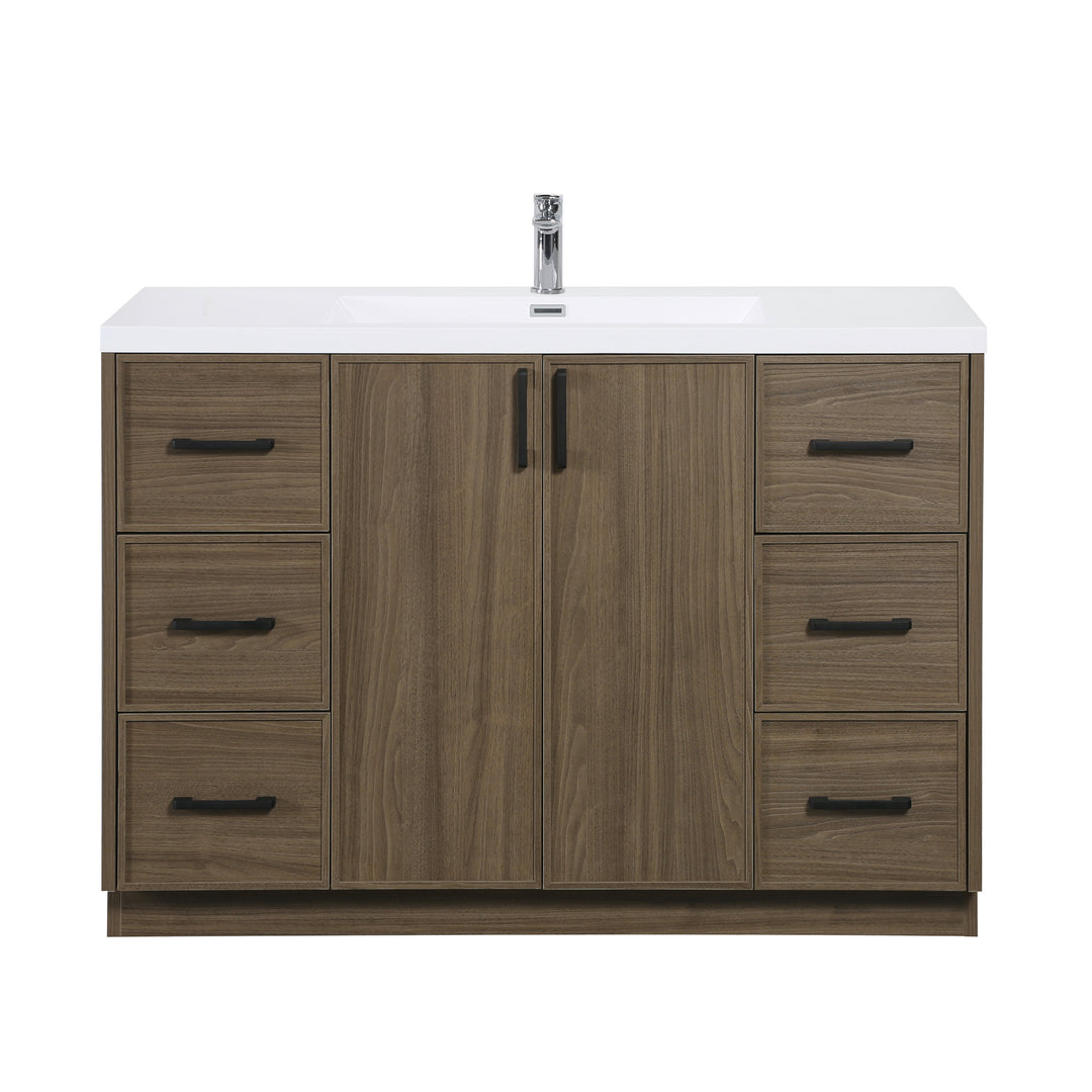 BAI Novo 47-inch Freestanding Bathroom Vanity with Gloss White Sink