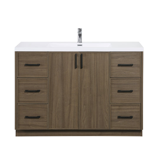 BAI Novo 47-inch Freestanding Bathroom Vanity with Gloss White Sink