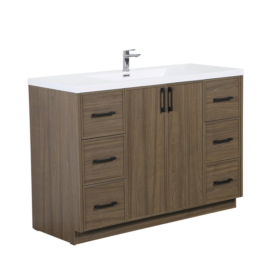 BAI Novo 47-inch Freestanding Bathroom Vanity with Gloss White Sink
