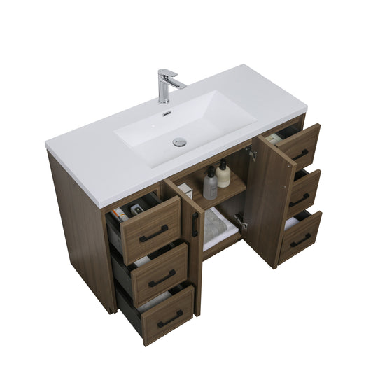 BAI Novo 47-inch Freestanding Bathroom Vanity with Gloss White Sink