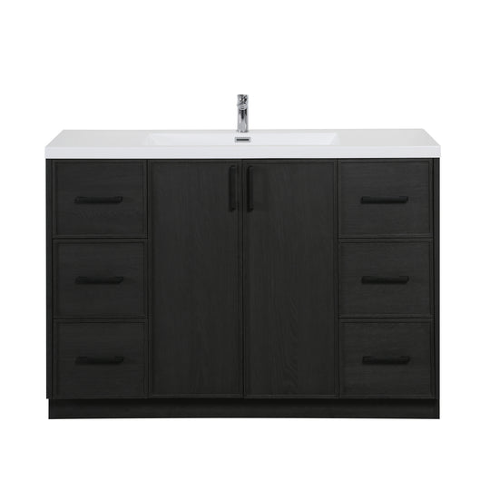 BAI Novo 47-inch Freestanding Bathroom Vanity with Gloss White Sink