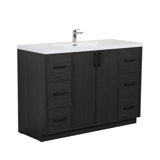 BAI Novo 47-inch Freestanding Bathroom Vanity with Gloss White Sink