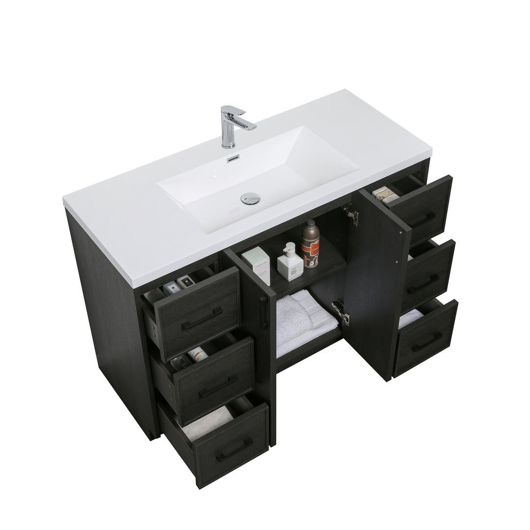 BAI Novo 47-inch Freestanding Bathroom Vanity with Gloss White Sink