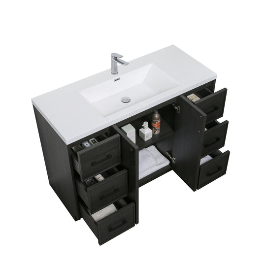 BAI Novo 47-inch Freestanding Bathroom Vanity with Gloss White Sink