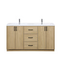BAI Novo 59-inch Freestanding Bathroom Vanity with Gloss White Double Sink