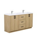 BAI Novo 59-inch Freestanding Bathroom Vanity with Gloss White Double Sink