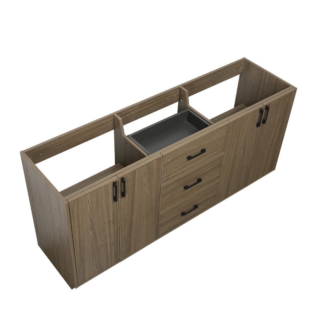 BAI Novo 71-inch Freestanding Bathroom Vanity with Gloss White Double Sink