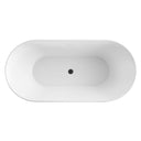 BAI 1600 Acrylic Freestanding Soaking Bathtub 59-inches in Matte Black and White Finish