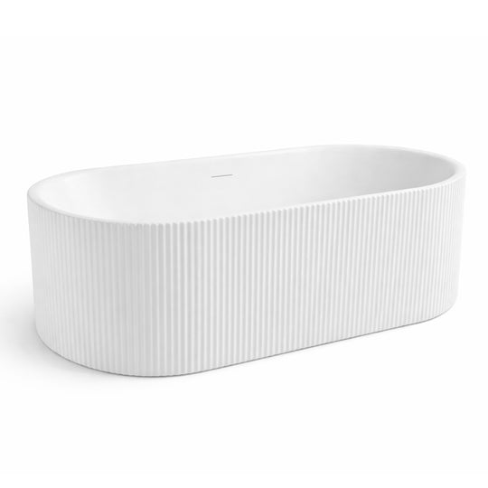 BAI 1602 Acrylic Freestanding Soaking Bathtub 67-inches in Matte White Finish