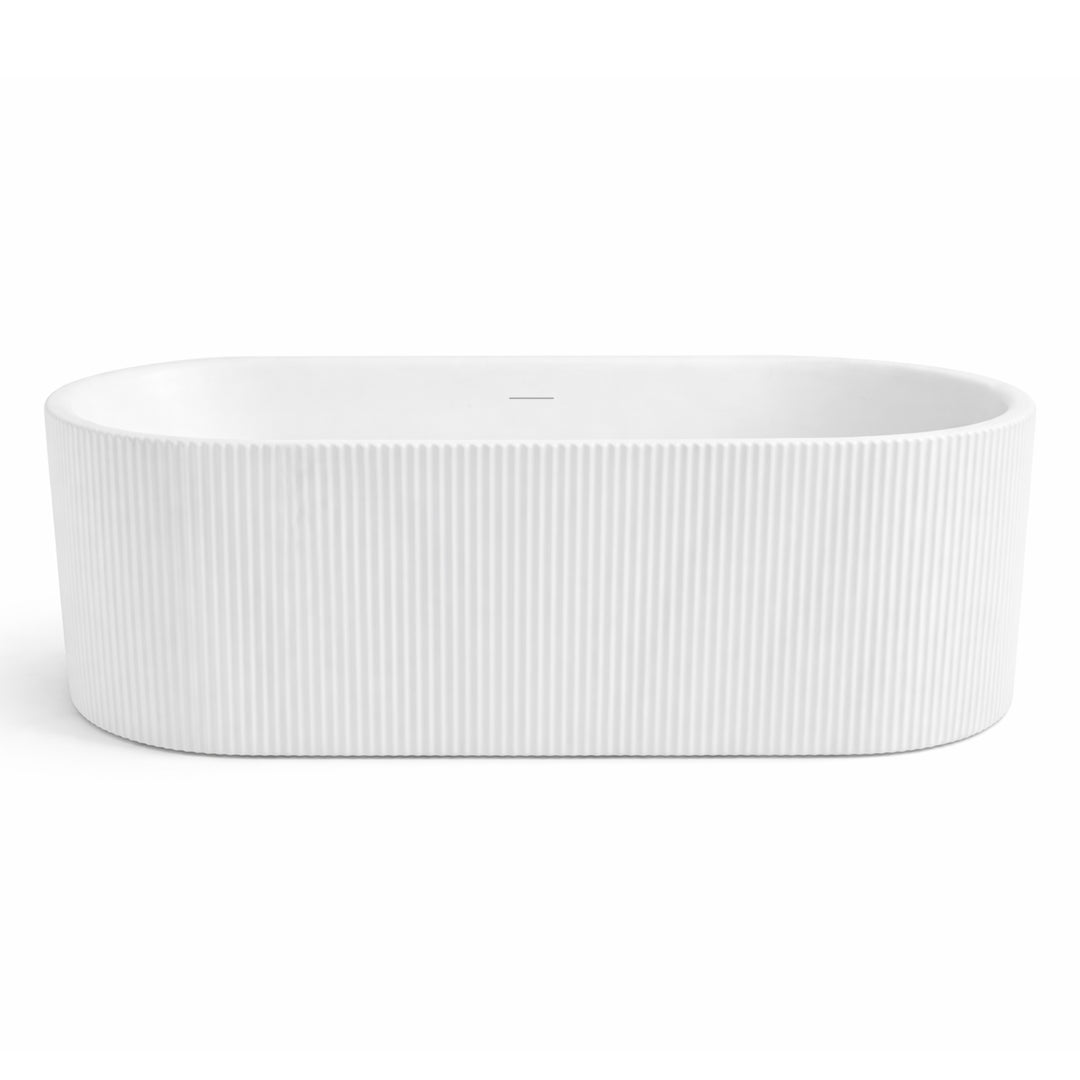 BAI 1602 Acrylic Freestanding Soaking Bathtub 67-inches in Matte White Finish