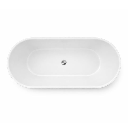 BAI 1602 Acrylic Freestanding Soaking Bathtub 67-inches in Matte White Finish