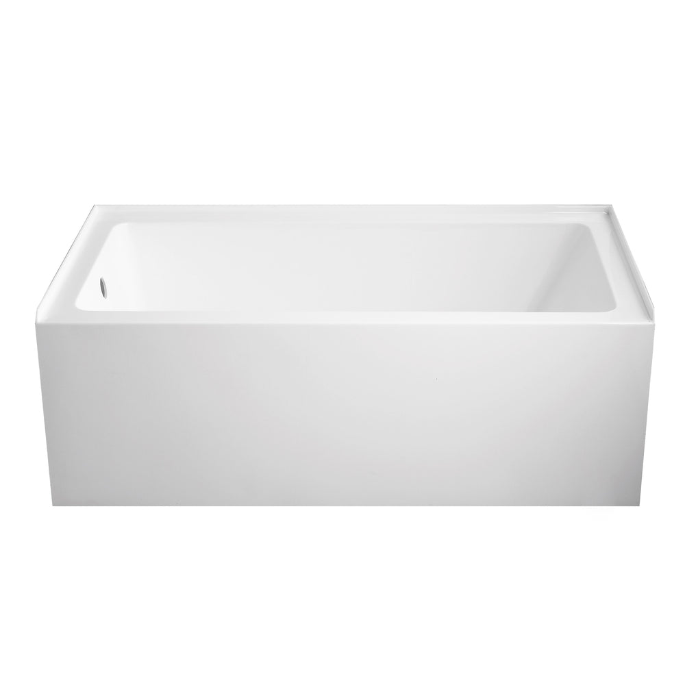 BAI 1627 Acrylic Alcove Deep Soaking Bathtub 60-inches with Left Side Drain
