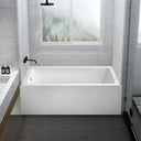BAI 60-inch Acrylic Alcove Deep Soaking Bathtub - Left Side Drain