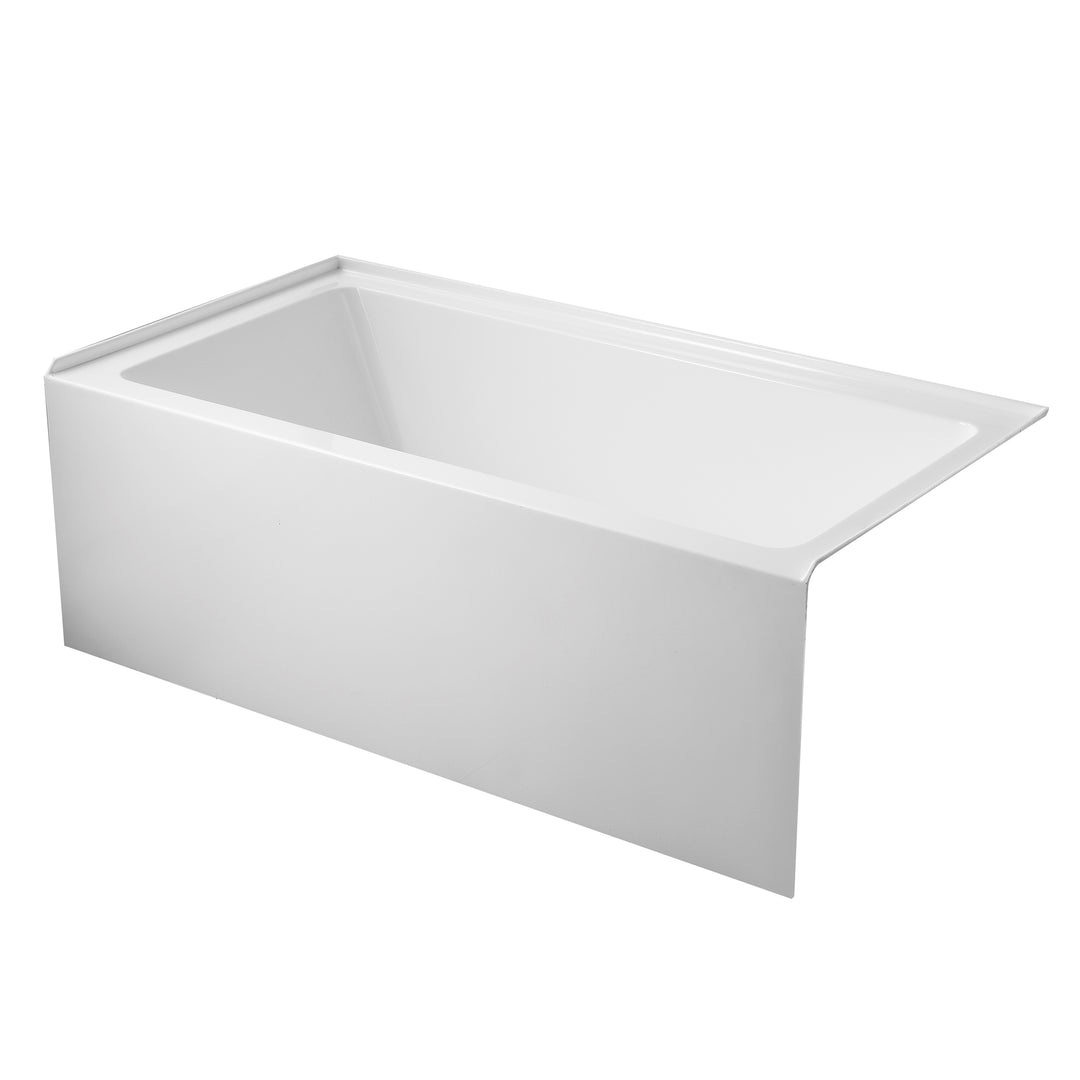 BAI 1628 Acrylic Alcove Deep Soaking Bathtub 60-inches with Right Side Drain