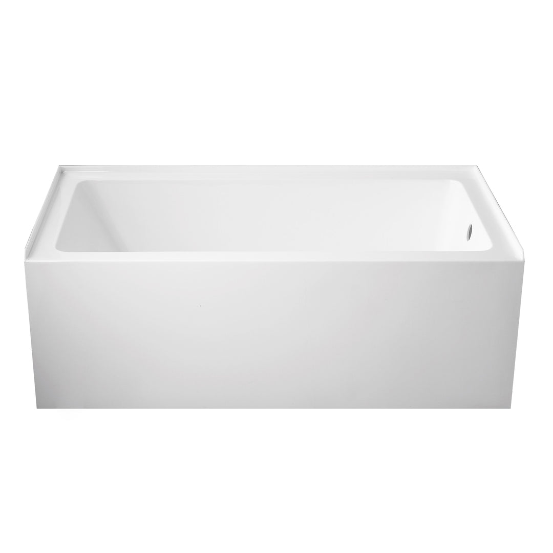 BAI 1628 Acrylic Alcove Deep Soaking Bathtub 60-inches with Right Side Drain