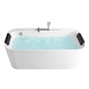 BAI 1633 Acrylic Freestanding Jacuzzi Bathtub 67-inches with Polished Chrome Faucets