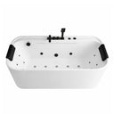 BAI 1634 Acrylic Freestanding Jacuzzi Bathtub 67-inches with Matte Black Faucets