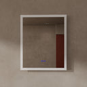 BAI 21001 modern 30-inch LED bathroom mirror with anti fog and frosted edge design with the lights off.