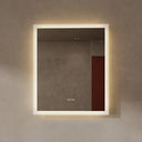 BAI 21001 modern 30-inch LED bathroom mirror with anti fog and frosted edge design with warm spa-like glow.