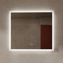 BAI 21003 modern 40-inch LED bathroom mirror with anti fog and frosted edge design with white spa-like glow.
