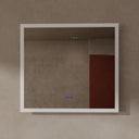 BAI 21003 modern 40-inch LED bathroom mirror with anti fog and frosted edge design with the lights off.