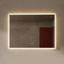 BAI 21004 modern 47-inch LED bathroom mirror with anti fog and frosted edge design with warm spa-like glow.