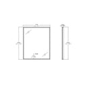 BAI 21021 and BAI 21031 modern rectangular 30-inch wall-mounted mirror with a slim white LED light and frame technical drawings with dimensions.