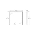 BAI 21022 and BAI 21032 modern rectangular 34-inch wall-mounted mirror with a slim white LED light and a frame technical drawings with dimensions.